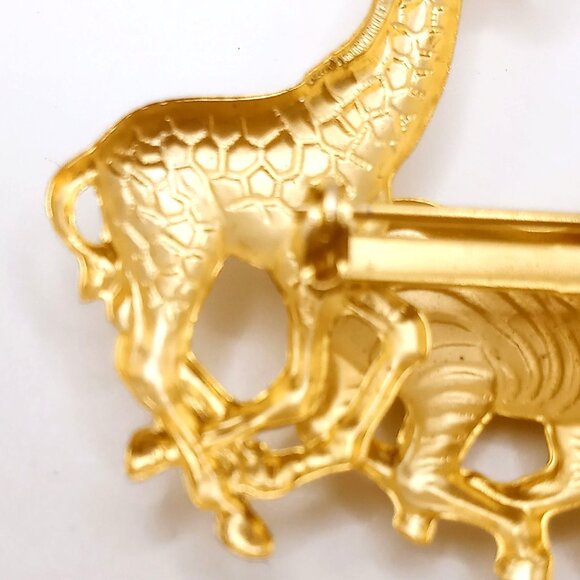 Premier Designs Brooch Safari Animals Elephant Zebra Giraffe Gold Tone VTG Pin - Picture 7 of 10